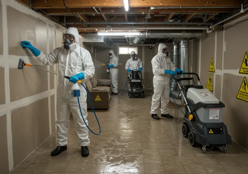 Basement Moisture Removal and Structural Drying process in Union City, IN